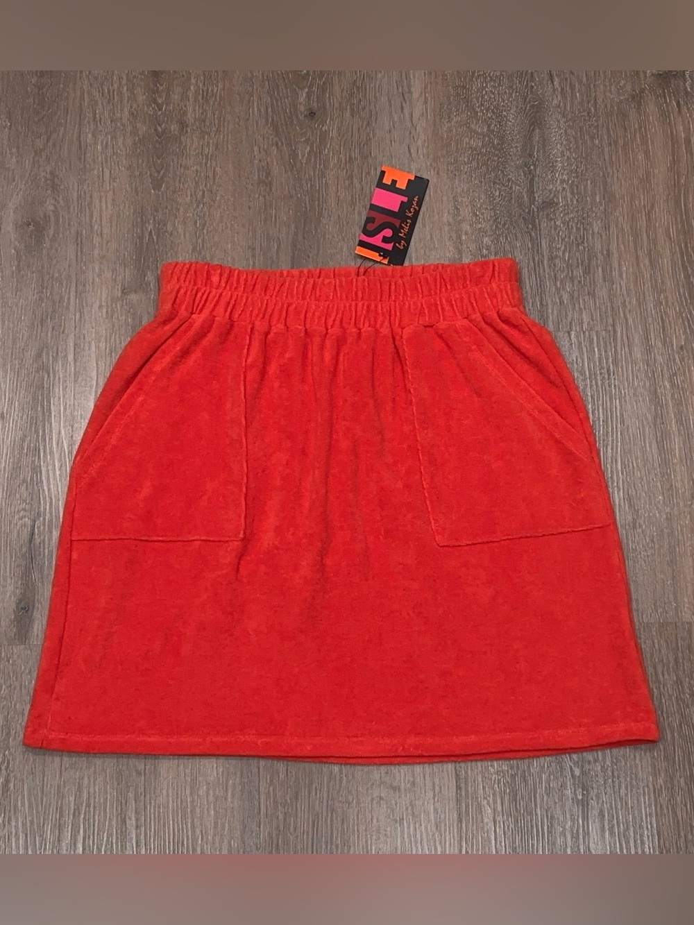 Isle by Melis Kozan Summit Terry Cloth Skirt Beach Cover Up Resort L NWT